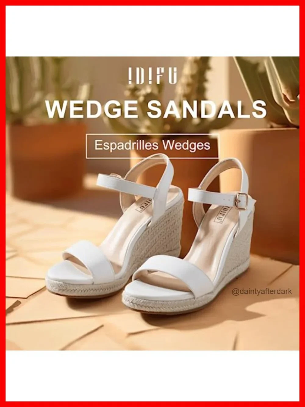 IDIFU Women's Espadrille Wedge Sandals Slingback Platform Heels